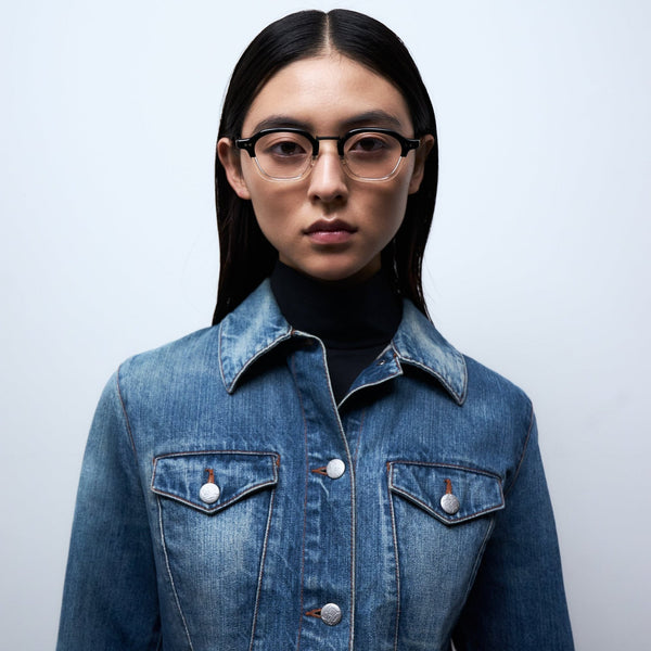 Iris Optical / Black Crystal Acetate & Blue - Light Lens - Shade Files